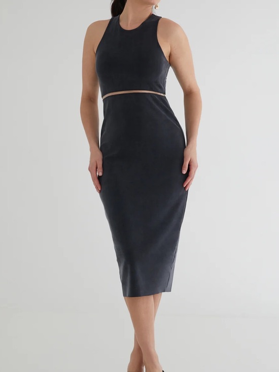 Kada Dresses & Skirts - Kada NWT The Sculpt Racerback Midi Dress Sleeveless Shift Charcoal Size XS